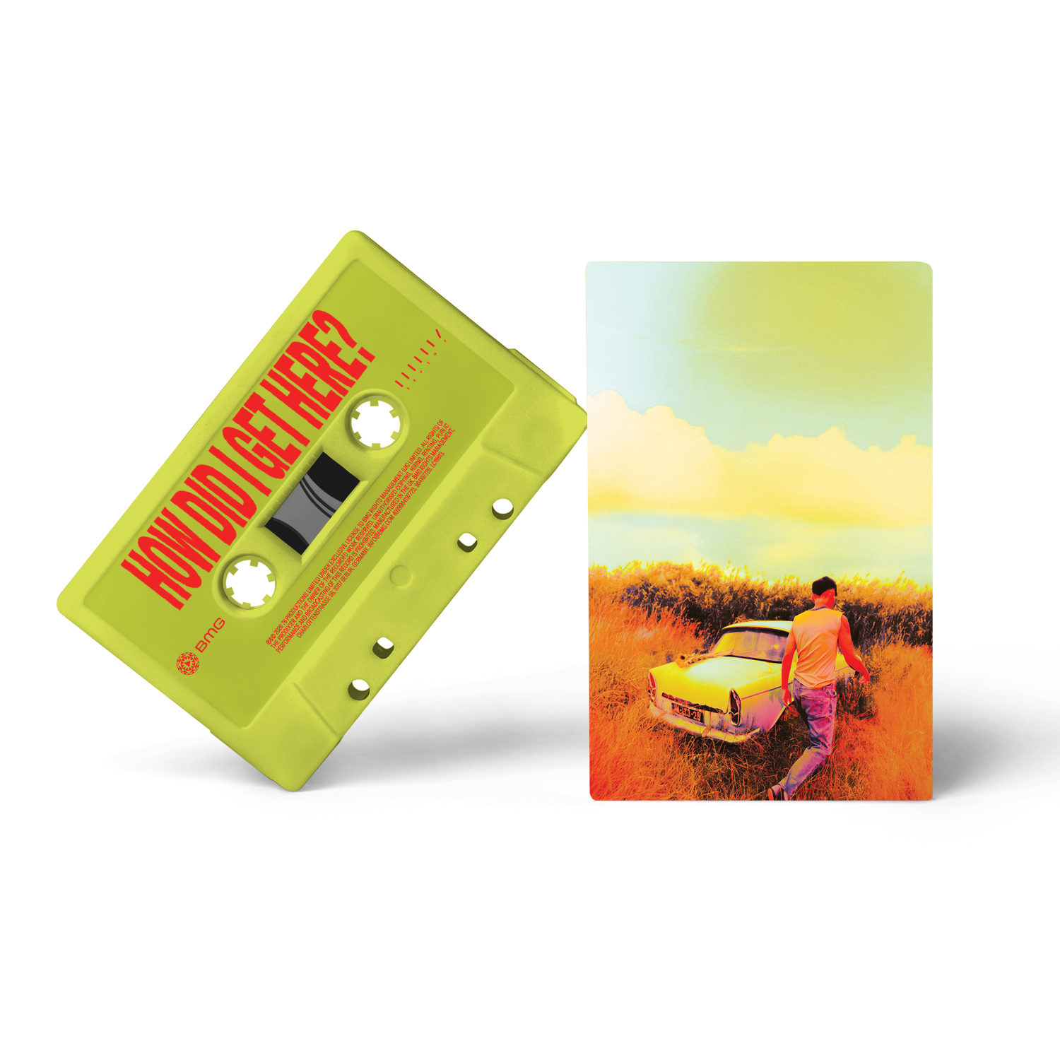 How Did I Get Here? Transparent Yellow Cassette in Card Sleeve
